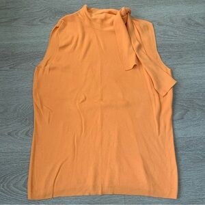 Belford Orange Mock Neck Sleeveless Blouse Size L